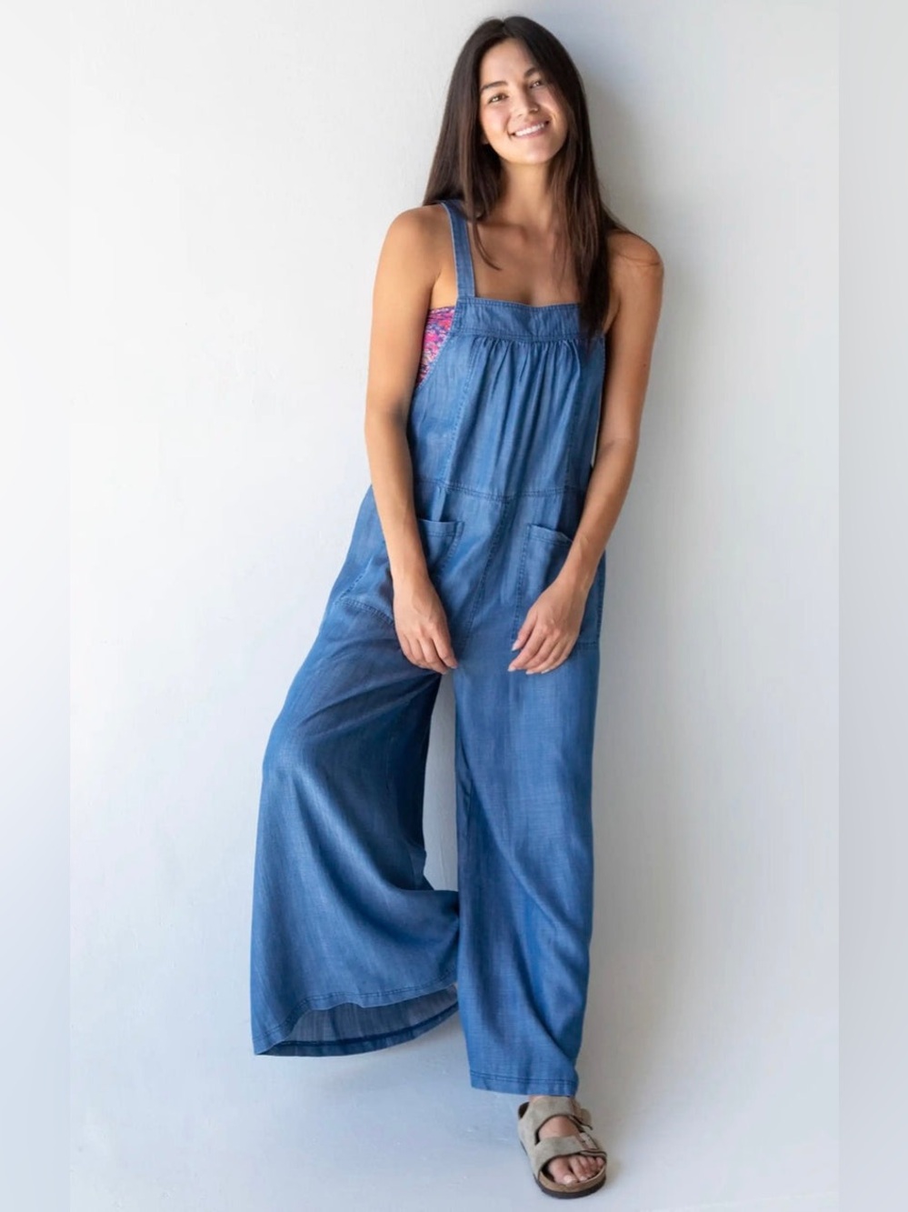 NWT Natural Life Dakota Tie Overall - Denim Blue/Chambray size M - Picture 3 of 6